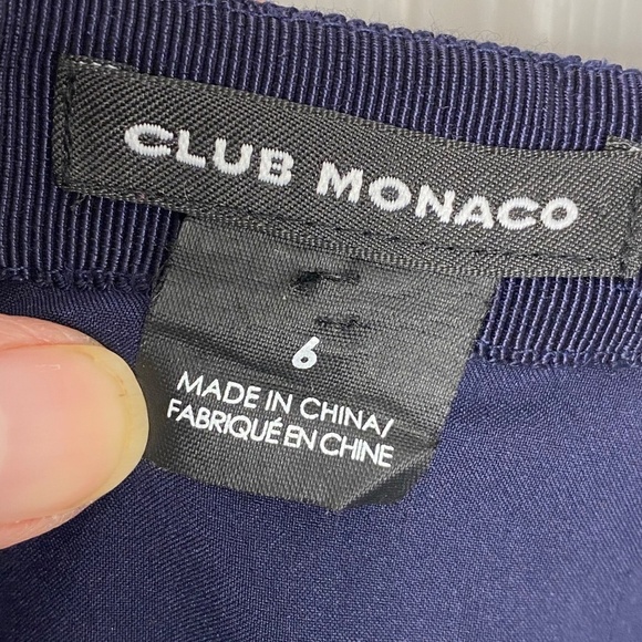 CLUB MONACO Atrina Blue Cut Out Scalloped Hem High Waist Skirt Old Money 6 - Picture 9 of 12